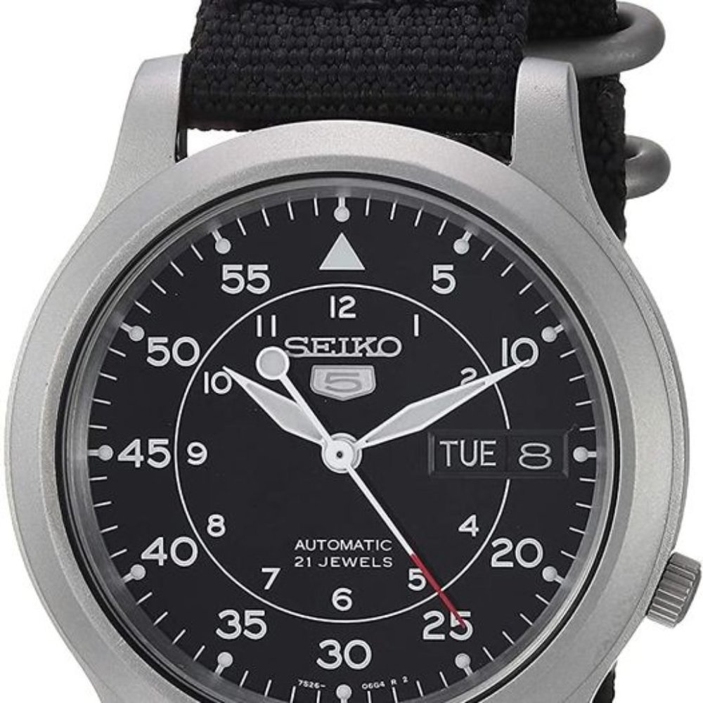 SEIKO 5 Mens Military Precise 21-Jewel Automatic Movement Watch Water Resistant